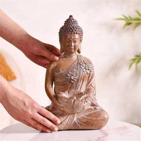 Spiritual Lotus Buddha Showpiece With Tealight Holder Online - Premium ...