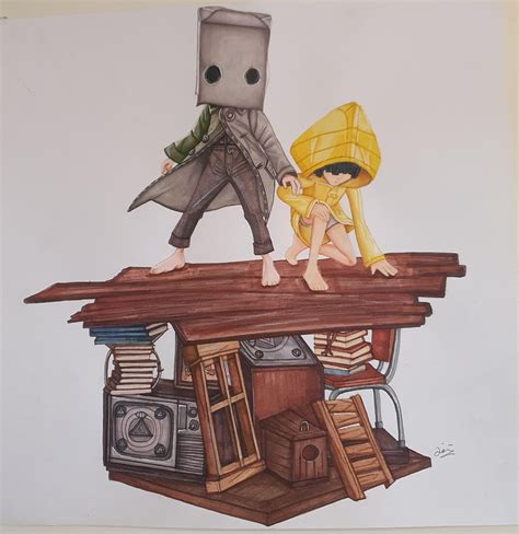 A drawing I made of Six and Mono! :) : r/LittleNightmares