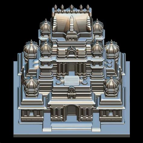 Exquisite South Indian Temple 3D Model STL File