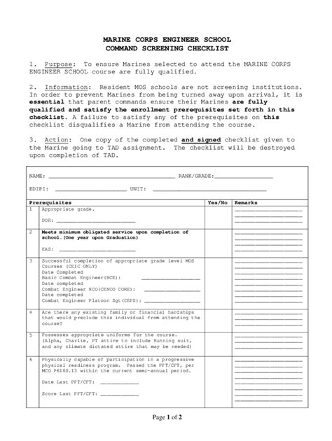 Fillable Online www.mcscg.marines.milPortals54MAC Command Screening ...