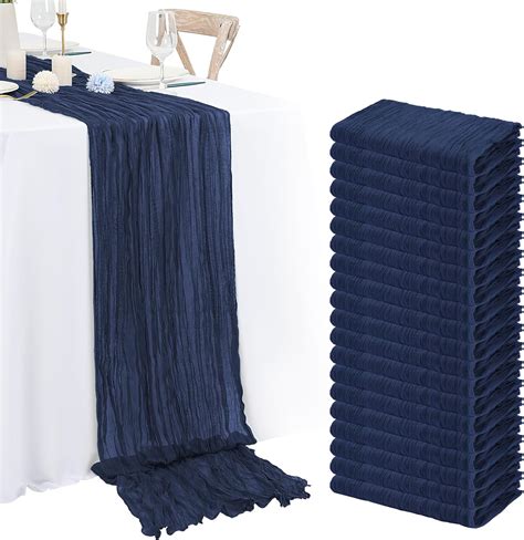 Amazon.com: 20 Pack 10Ft Navy Blue Cheesecloth Table Runner Boho ...