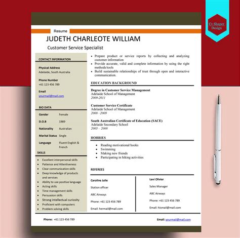 Image result for Insurance Customer Service CV Template