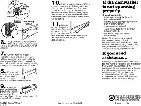 Whirlpool DU920QWDB2 User Manual UNDER COUNTER DISHWASHER Manuals And ...