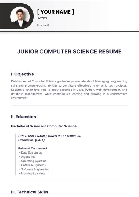 Computer Science Resume Template - astra.edu.pl