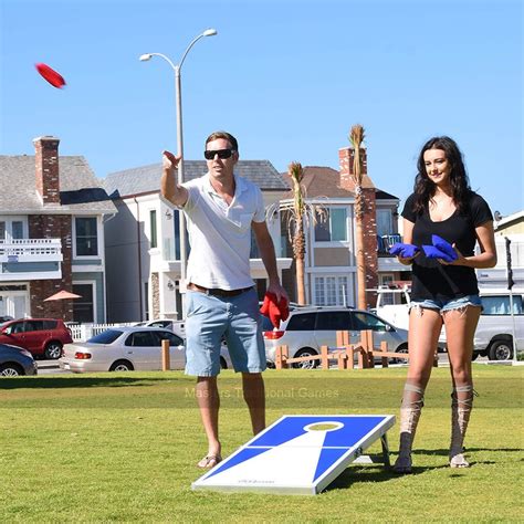 GoSports Regulation Size Cornhole Set - Red & Blue Edition