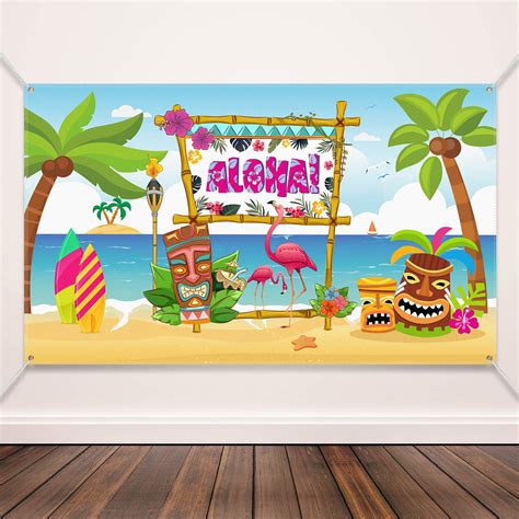 Blulu Hawaiian Luau Party Decorations Extra Large Aloha Party Supplies ...