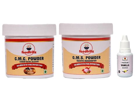 foodfrillz CMC Powder(40 g), GMS Powder(40 g) & Bakefrillz Vanilla ...