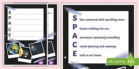 Space Acrostic Poem Example