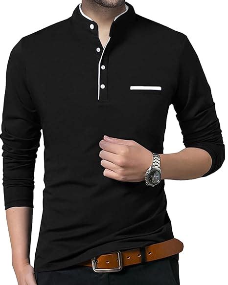 Buy BLIVE Regular fit Solid Men's Henley Neck Full Sleeve Cotton Blend ...