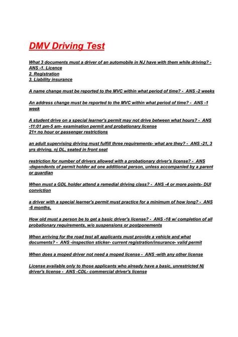 Image result for Tavares DMV Test Questions