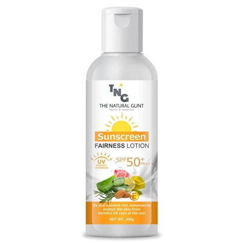 THE NATURAL GLINT Sunscreen Fairness Lotion - Spf 50, Uva/Uvb ...
