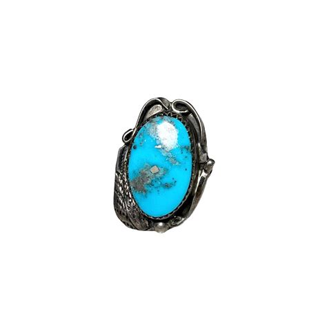 navajo silver ring set with turquoise | NOIR ONLINE