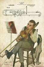 Buy Musical Instruments Patent Art Print 11X17 Trombone Band Sheet ...