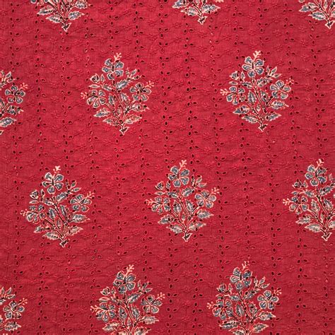 (PRE-CUT 1.65 METER) Pure Cotton Hakoba Ajrak Maroon With Flower Plant ...