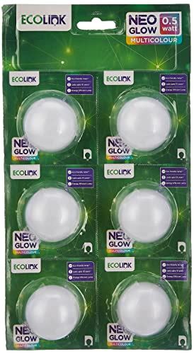EcoLink NeoGlow 0.5-Watt Multicolour LED Bulb B22 Base Night Lamp (Pack ...