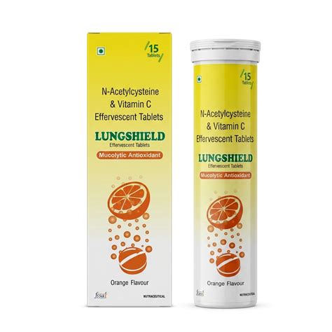 Lungshield Effervescent Tablets - Orange Flavor (15 Tablets) - with N ...