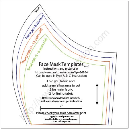 Free Download Printable Face Mask Pattern 的图像结果