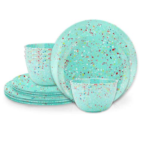 Buy Zak Designs Confetti Melamine Dinnerware Set Includes Dinner Plates ...