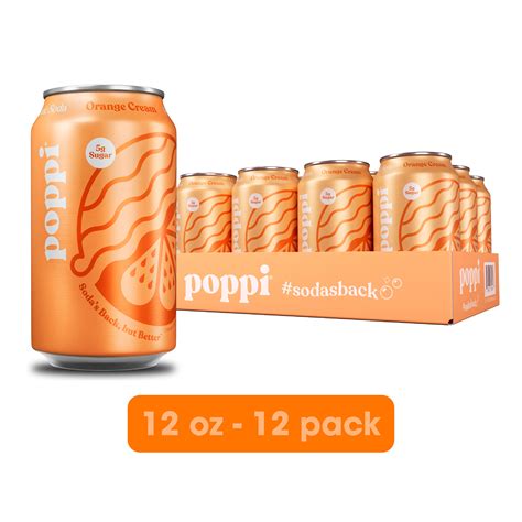(12 pack) Poppi Orange Cream Prebiotic Soda, 12 oz, 1 Pack Can ...