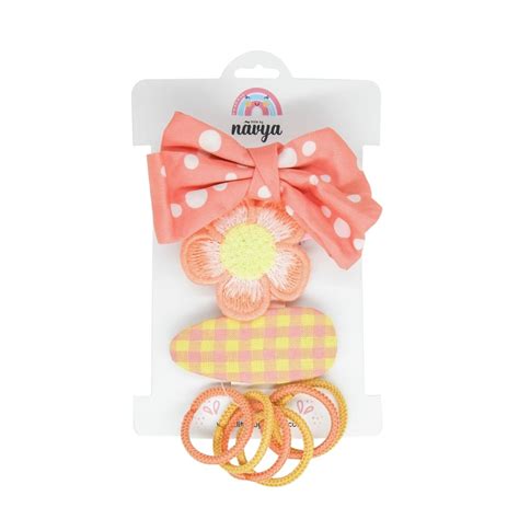 All Colours Bright Set of 4 - Yellow and Peach Flower and Block Print ...