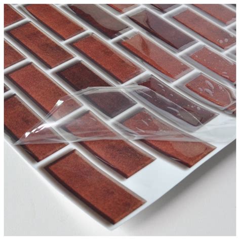 Peel and Stick Brick Backsplash Tile for Kitchen, 12"x12" Set of 6