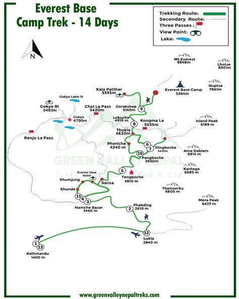 Everest Base Camp Map 10 Days Everest Base Camp Trek Itinerary