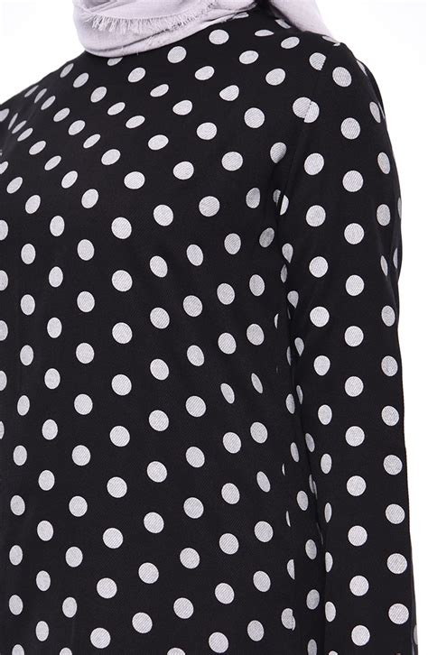 Polka Dot Tunic Trousers Double Suit 3091-01 Black 3091-01 | Sefamerve