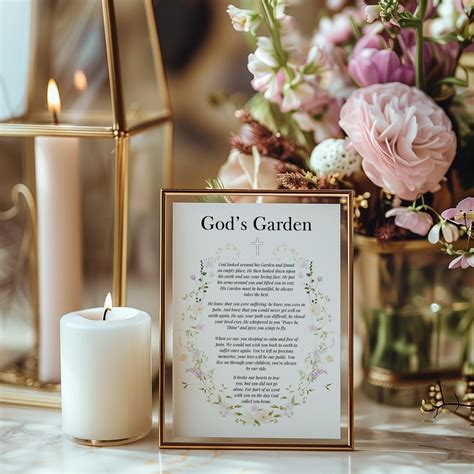 God's Garden Funeral Table Poem | Memorial Printable | Tribute Keepsake ...