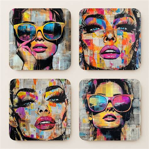 Pop Art Culture MDF Coasters - Set Of 4 – Pawsome Creations