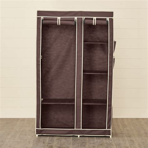 Buy Helios Opus Brown Fabric Collapsible Two-Door Wardrobe With Six ...