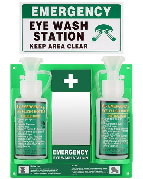Yzzwer Portable Eyewash Station OSHA-Approved - Wall-Mounted Emergency ...