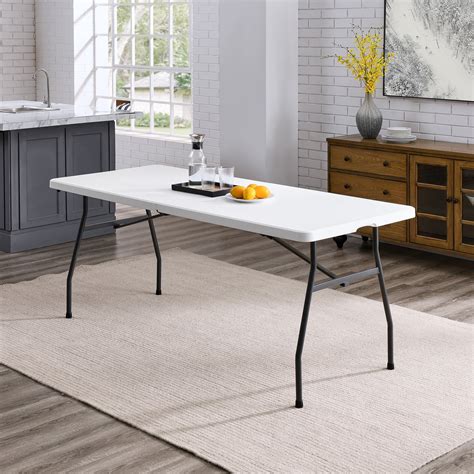Mainstays 6 Foot Fold-in-Half Table, White Granite – Walmart Inventory ...