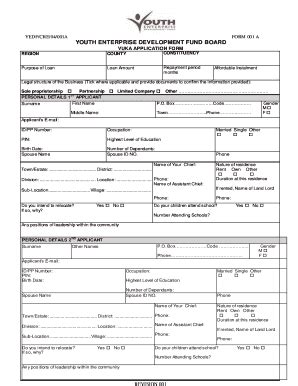 Youth Enterprise Development Fund Application Form - Fill Online ...