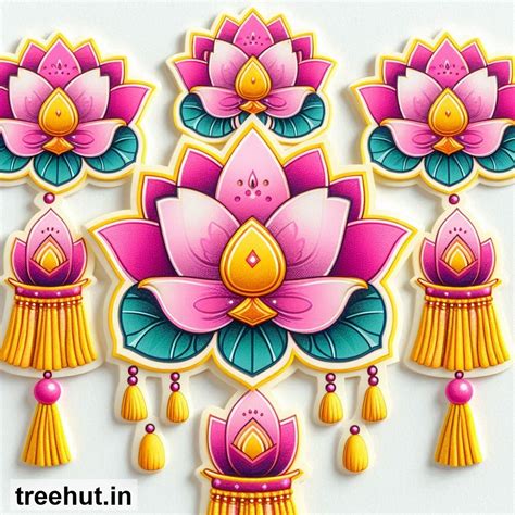 Free Lotus Wall Hanging Cutouts Printables for Diwali Decorations ...