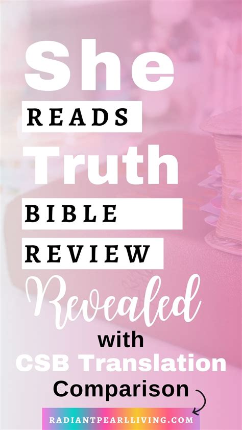 She Reads Truth Bible Review CSB Translation Comparison - Radiant Pearl ...