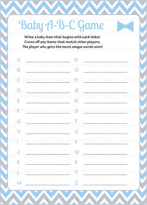 Fun Baby Shower Printable Games Quick & Easy! - Printables for Everyone