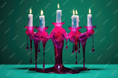 Premium AI Image | Magenta and Jade Dripping Candelabra Minimalism in a ...