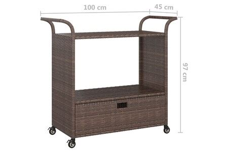 Desserte de rangement vidaXL Serveerwagen met lade 100x45x97 cm poly ...