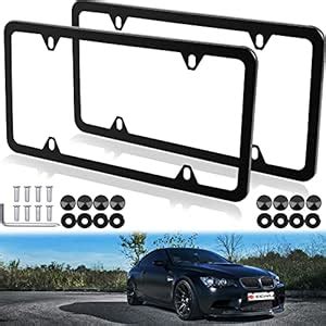 License Plates Frames Car Bottom License Plate Frames 2Pcs 4 Holes ...
