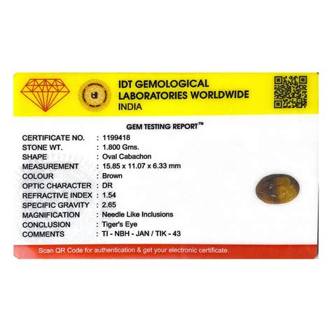 Tiger Eye - 9 Carat - Natural & Certified - Pramogh