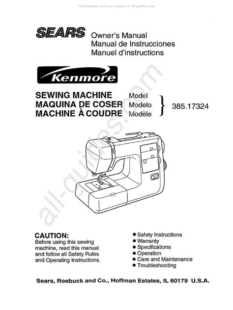 Kenmore 385.17324 Sewing Machine Instruction Manual | PDF | Sewing ...