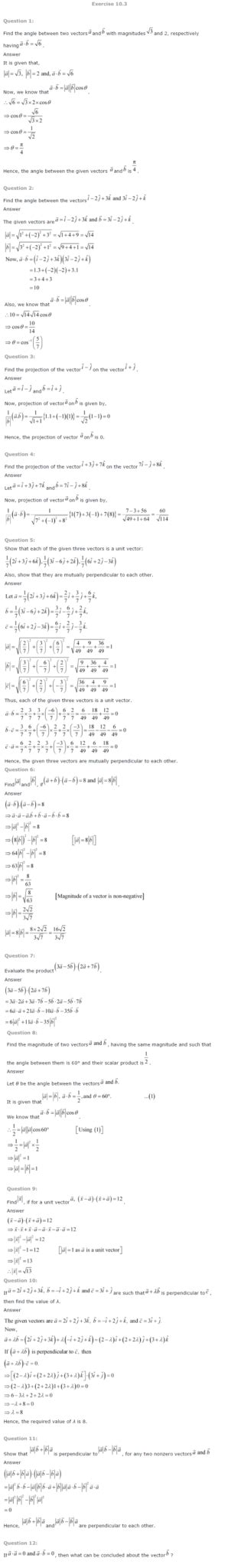Image result for Class 12 Vectors Algebra 10.2