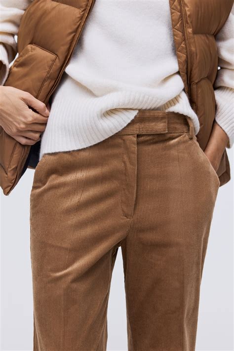 Bootcut corduroy trousers - Dark beige - Ladies | H&M IN