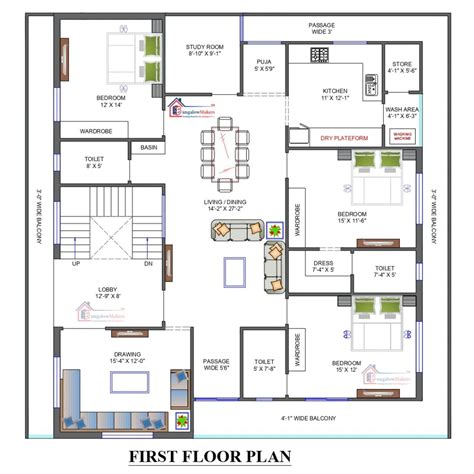 50x50 House Plans and Designs | 2500 sqft House Floor Plans | 50*50 ...