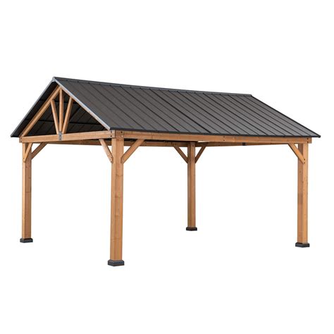 Buy Sunjoy Wood Gazebo 11 x 13 ft. Outdoor Patio Premium Cedar Frame ...