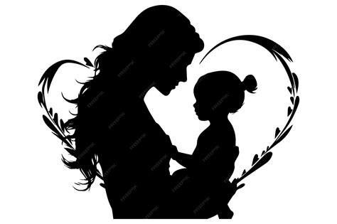 Premium Vector | Mother and child silhouette