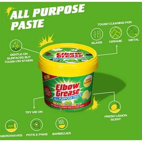 Elbow Grease Cleaning Paste All Purpose Degreaser Tough Cleaner Lemon 350g