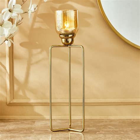 Buy Selena Accord Albus Glass and Metal T-Light Holder - Medium from ...
