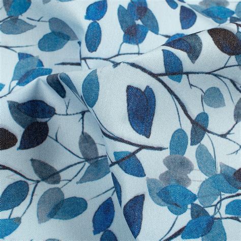 Blue Leaf Printed Exclusive Shirting Fabric – Fabcurate
