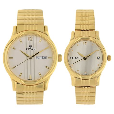 Buy Online Titan Quartz Analog with Day and Date White Dial Metal Strap ...